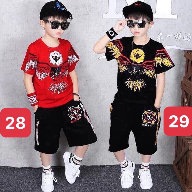 Quần áo HipHop thể thao dành cho bé trai mã 28, 29 cho bé 5-14 tuổi ( cân nặng từ 18-40kg)