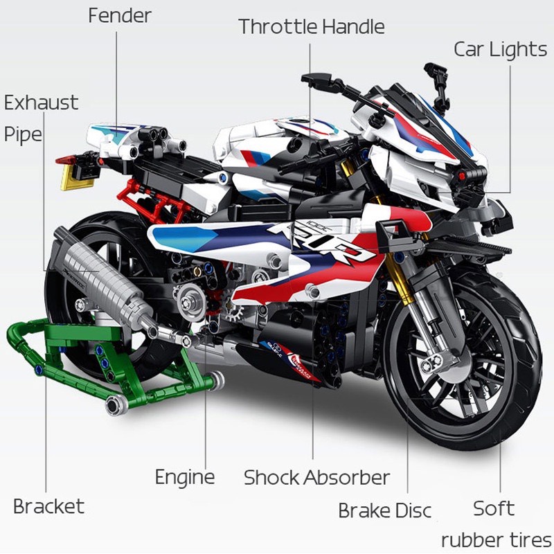Mô hình lắp ráp technic 672004 bmw m1000rr motorcycle xe đua phân khối lớn| thế giới lego
