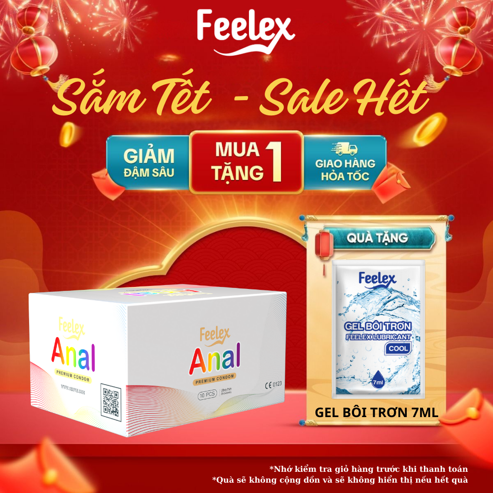 Bao cao su hậu môn Feelex Anal cao cấp, an toàn nhiều gel bôi trơn