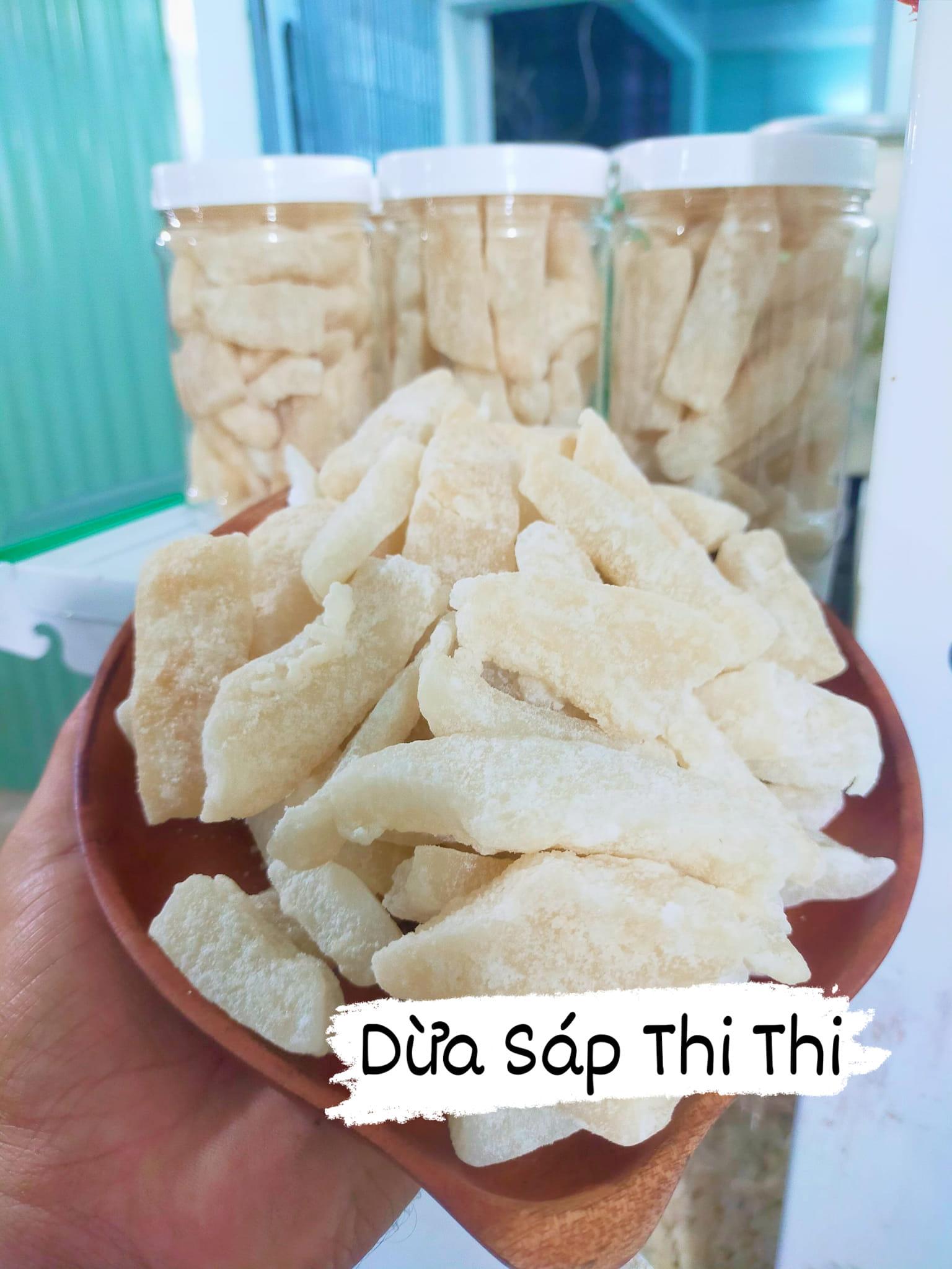 250gr mứt dừa sáp loại 3 vị lá dứa
