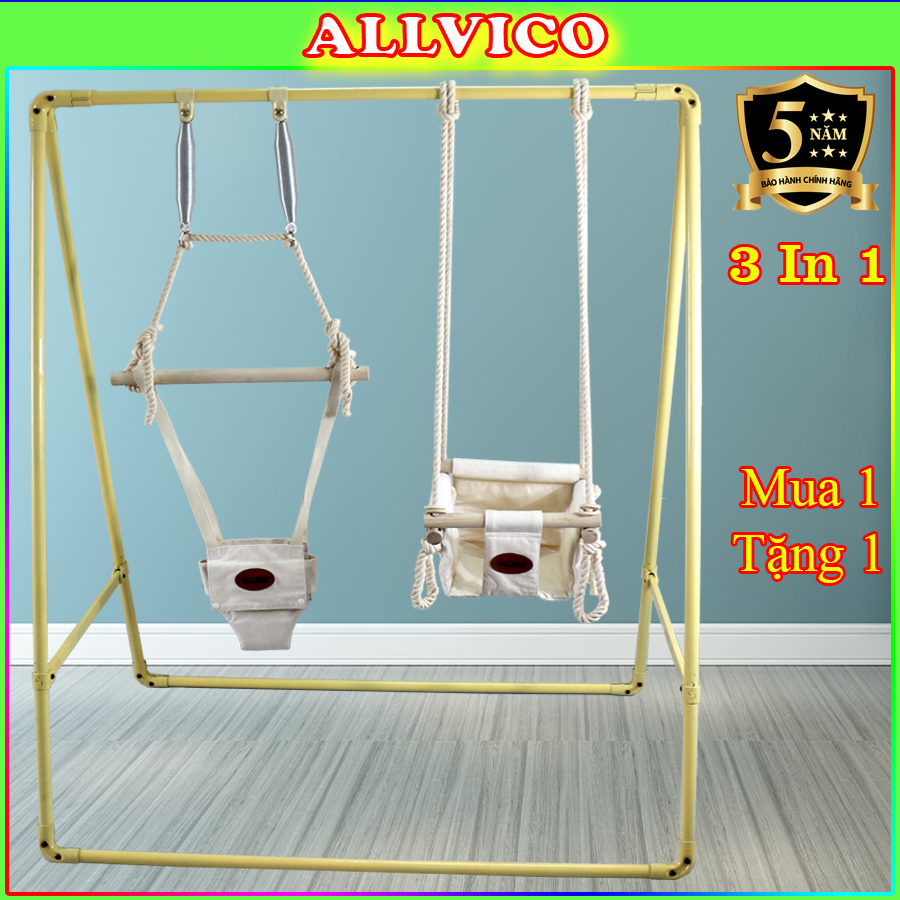 Xích đu nhún nhảy ( Cao Cấp ), xích đu cho bé 3 In 1 + Tặng thảm lót TPE Cao cấp bảo vệ chân bé