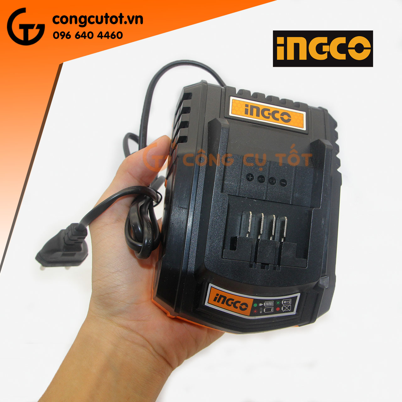 Đế sạc pin 20v lithium-ion ingco fcli2001, total tfcli2001