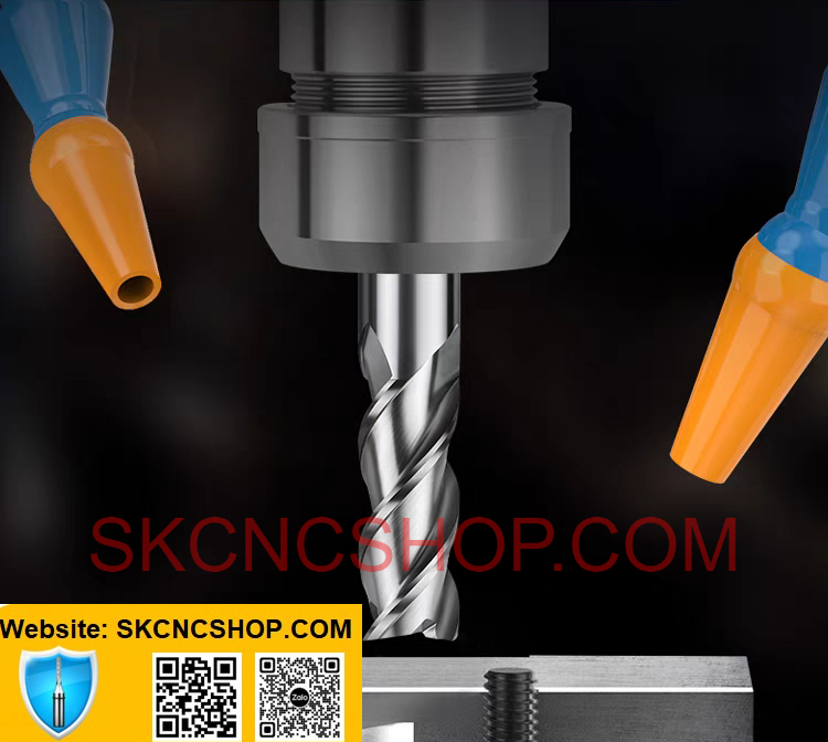 Dao CNC phay nhôm - 3 me xoắn - 3mm 4mm 5mm 6mm 7mm 8mm 10mm 12mm - SK CNC SHOP