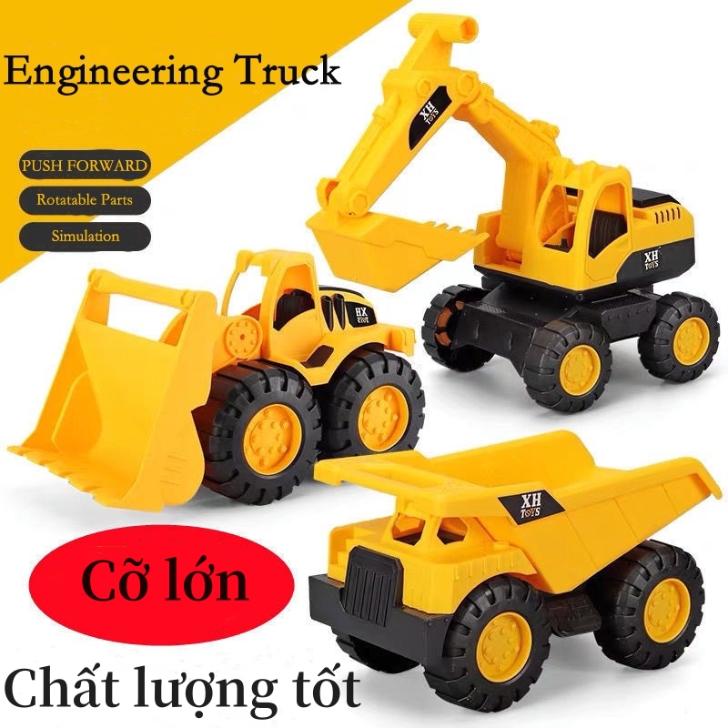 Xe đồ chơi xe công trình xe thùng đổ khai quật bãi biển cỡ lớn cho bé xe xúc đất đồ chơi trẻ em bền, đẹp, an toàn cho bé