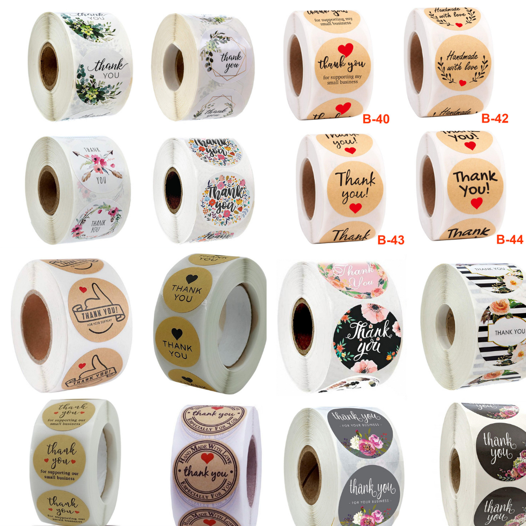 Cuộn 500 Sticker Dán Thank you - Tem Cảm Ơn Siêu Dễ Thương