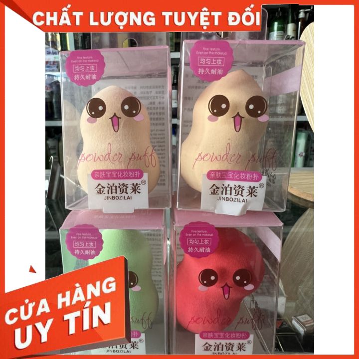Bông phấn hồ lô đánh kem lót -bông trang điểm - shop giao màu ngẫu nhiên