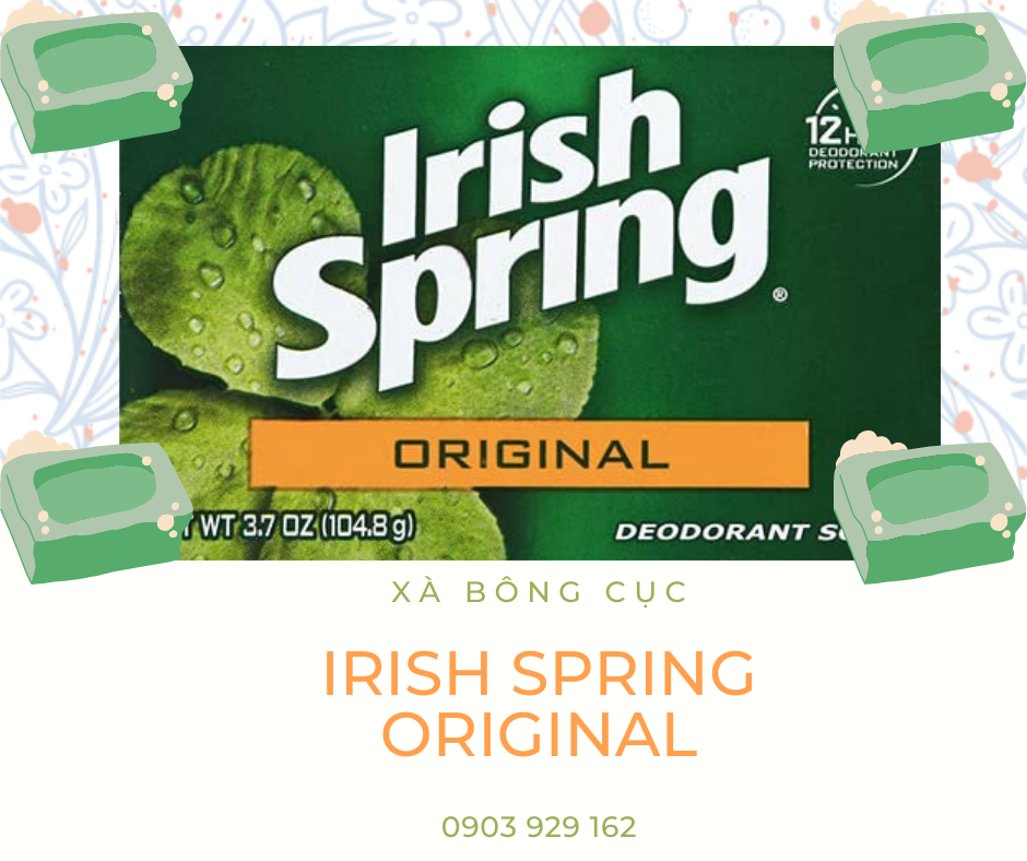 Xà bông cục diệt khuẩn Irish Spring Deodorant Soap Original của Mỹ 113gram