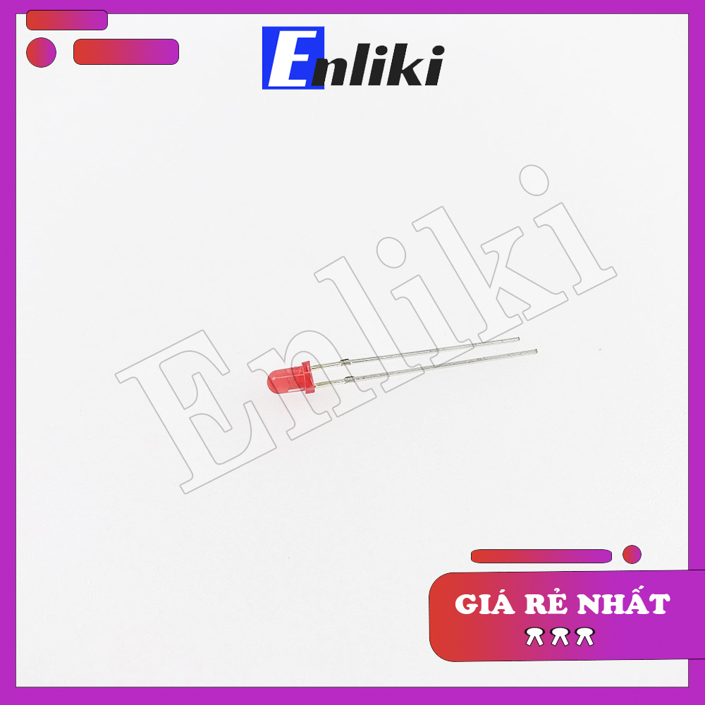 5 chiếc led 3mm đỏ đục
