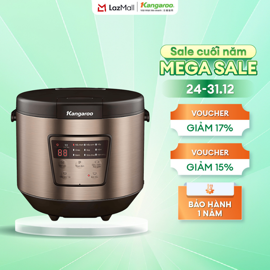   BH 1 Năm  Nồi cơm điện 1.8 lít điện tử Kangaroo KG18DR7- Hàng chính hãng 