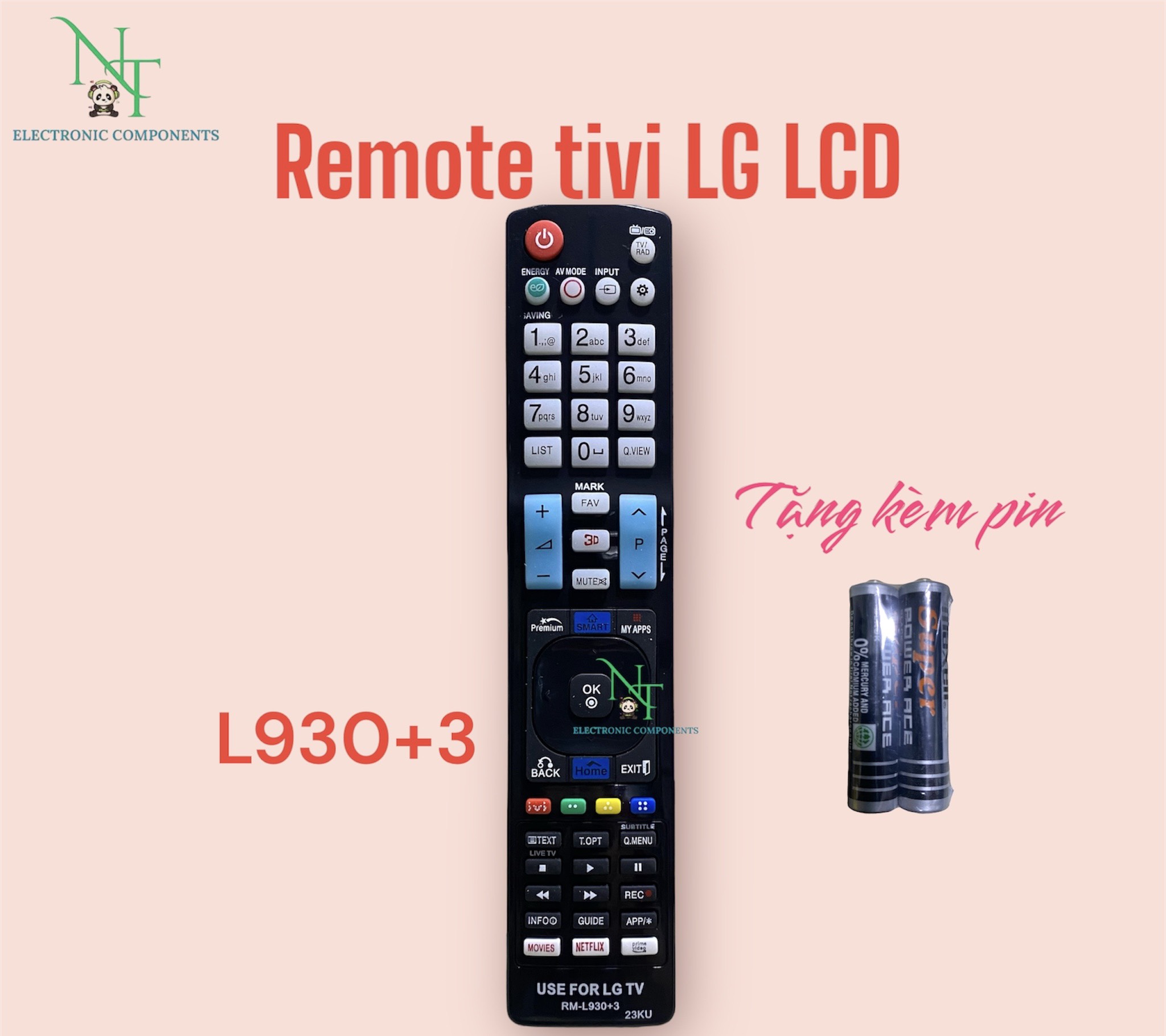Remote điều khiển tivi lg . đồ bấm tivi lg 3d . tặng kèm pin sử dụng .