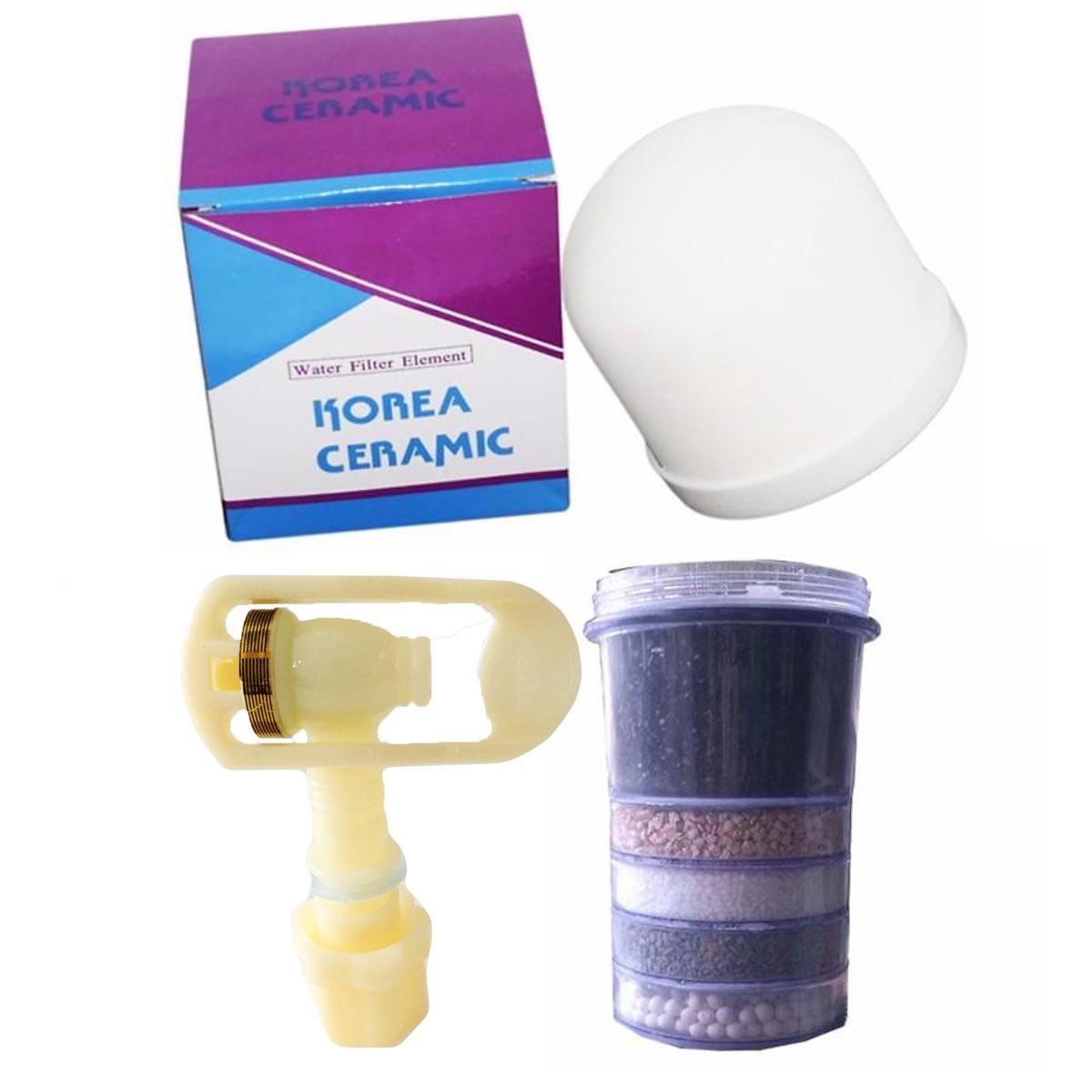 Combo lõi lọc 5 tầng nấm sứ và vòi cho bình lọc nước