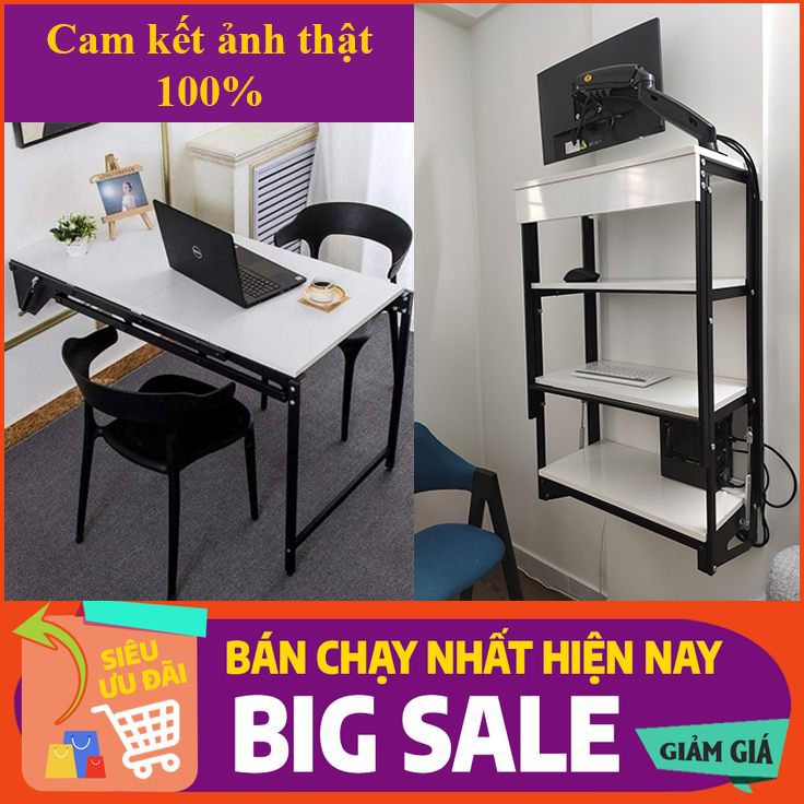 Bàn gấp gọn thông minh treo tường, bàn xếp gọn gắn tường, bàn làm việc thông minh, bàn học, bàn ăn