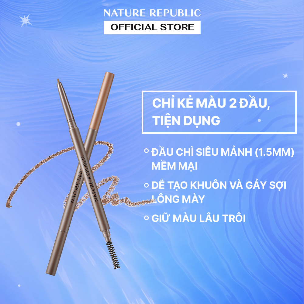 Nature Republic Chì kẻ mày Botanical Micro Slim Brow Pencil 0.08g