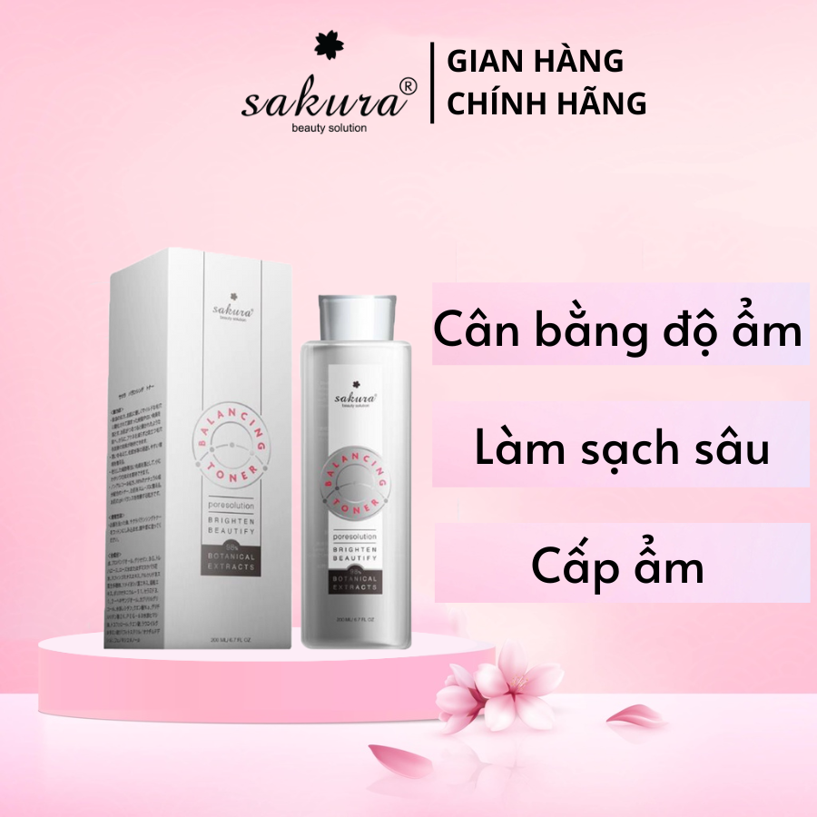 Nước cân bằng da Sakura Balancing Toner 2020 sáng da không chứa cồn 200ml