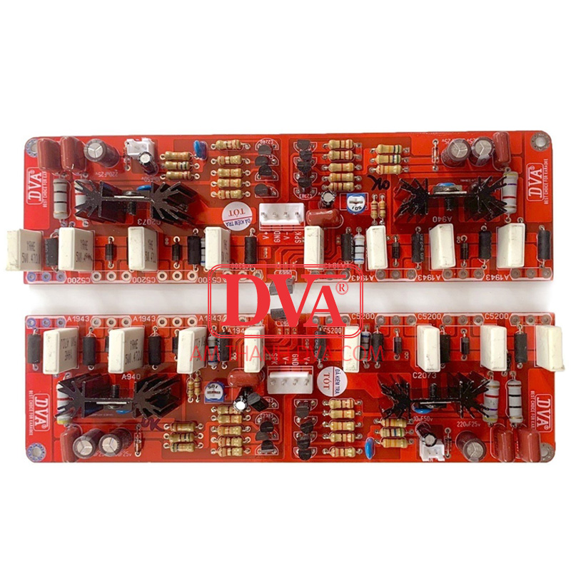 Mạch công suất 16 sò dva – 16 pro thông số mạch công suất ampli 16 sò: – công suất : 600w/8ohm / chanel. – điện áp: từ +/- 55 đến +/-95v. – trở kháng đáp ứng đầu ra : 4-8 ohm. – kích thước: 5.5 x 19cm