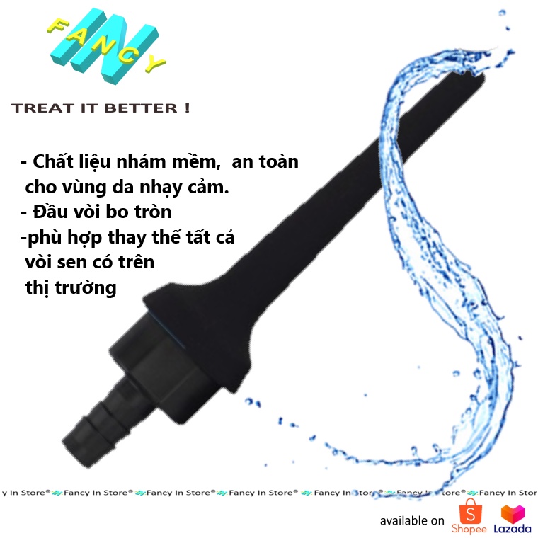 Dụng cụ thụt rửa hậu môn dạng vòi xịt nước silicon nhám trơn kích cỡ 110mm