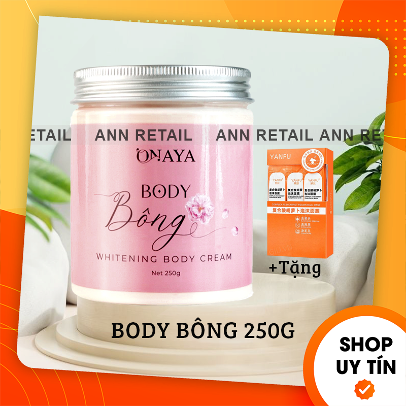 [Chính hãng] Kem Body Bông ONAYA 250g (Tặng nạ cà rốt) - Kem Body Onaya - Mỹ phẩm Hoàng Thị - 8938540224063