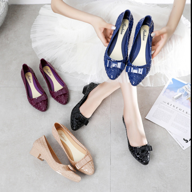 Giầy nhựa nữ búp bê đi mưa thời trang công sở