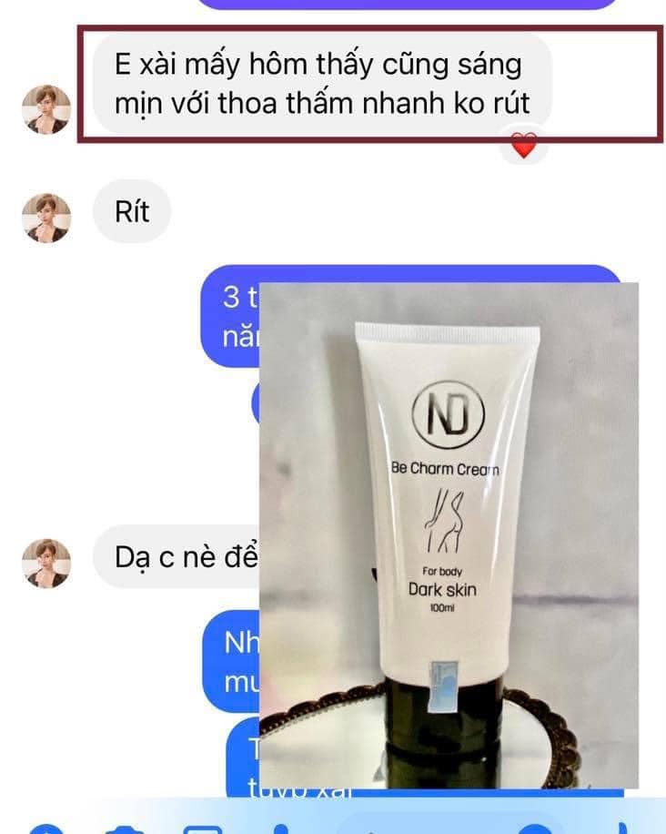 Kem xóa mờ thâm mông Be Charm đa năng cho 6 vùng da lâu năm hiệu quả - ND Be Charm Cream 6 in 1 - Tuýp 100ml tiện dụng