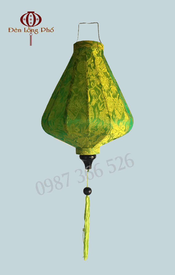 Đèn lồng Hội An vải lụa kiểu kim cương size 35 cm