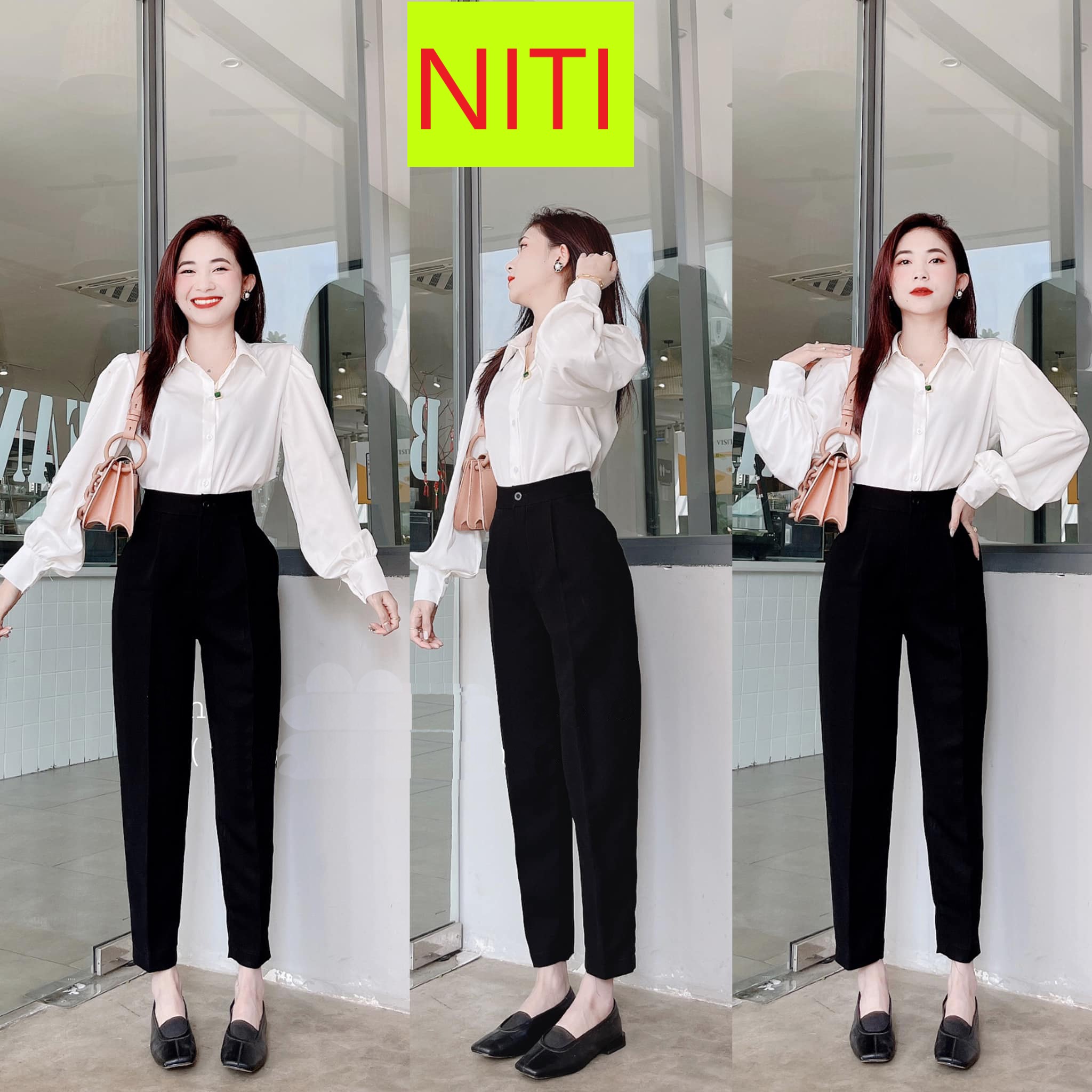Quần tây nữ lưng cao học sinh quần âu học sinh nữ quần tây nữ đi học đen lưng cao quần tây lưng cao vải đẹp