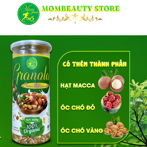 Ngũ cốc Granola ăn kiêng, giảm cân siêu hạt không đường Mombeauty - 500gr
