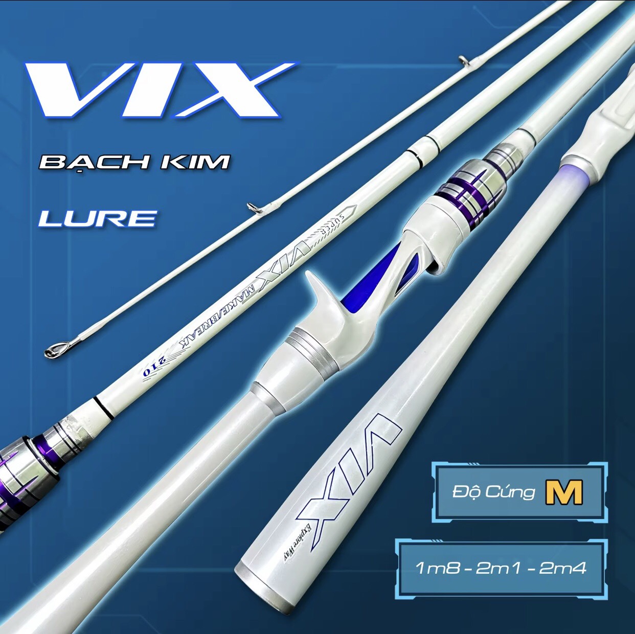 Cần lure vix bạch kim / cần lure / cần máy / cần lure săn hàng / cần câu cá