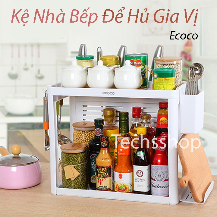 Kệ nhà bếp đa năng ecoco E1704 - Kệ đựng đũa muỗng hủ gia vị cao cấp - Dụng cụ nhà bếp thông minh - Đồ nấu ăn - Kệ dao kéo đũa thìa - Kệ máng khăn, thớt, nồi, chảo
