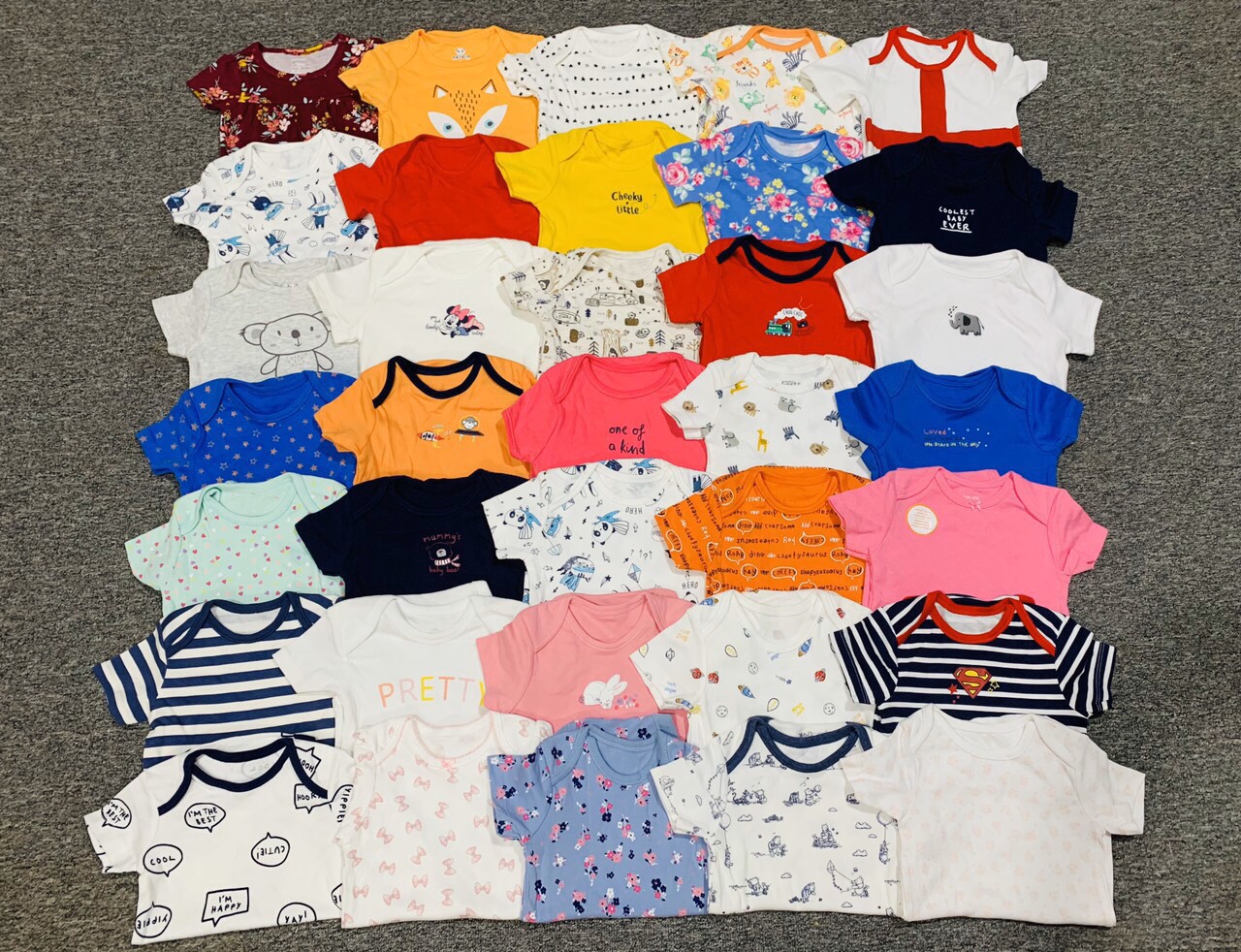 Combo 5 bộ bodysuit tay ngắn bé trai