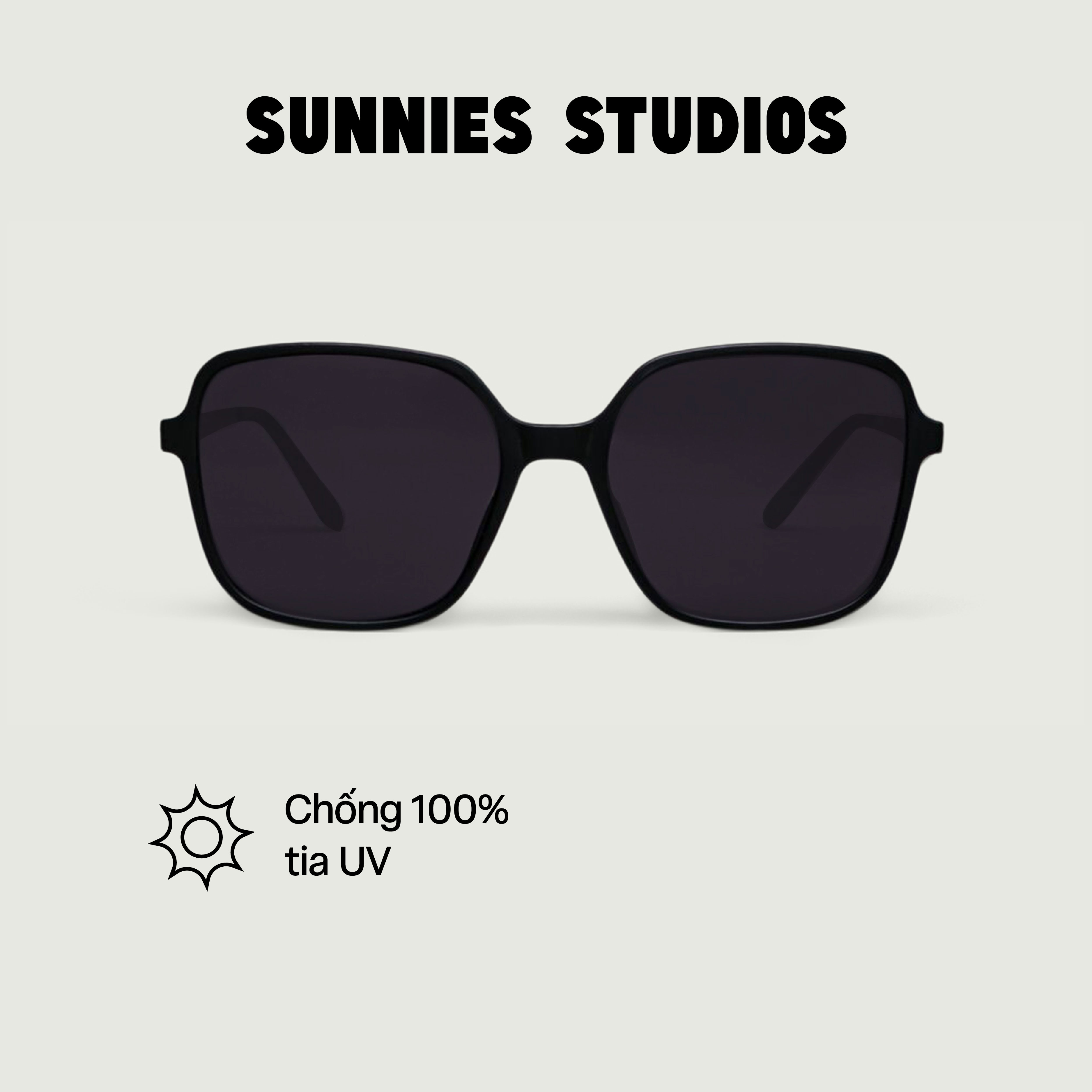 Kính mát Sunnies Studios Gọng Vuông Velma in Charcoal