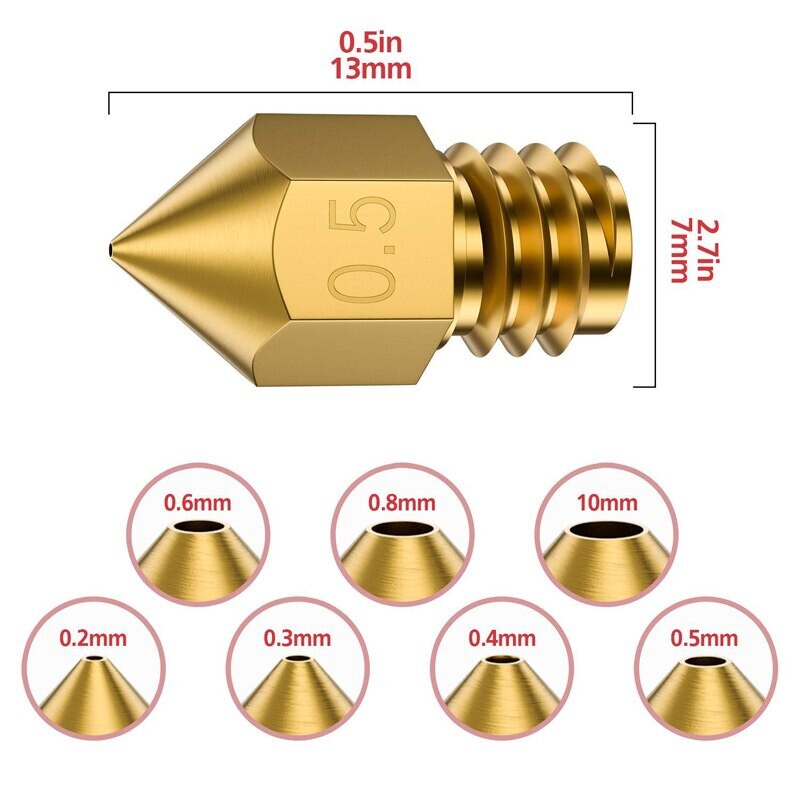 Đầu in 3d mk8 1.75mm - đầu phun mk8 1.75mm cho máy in 3d