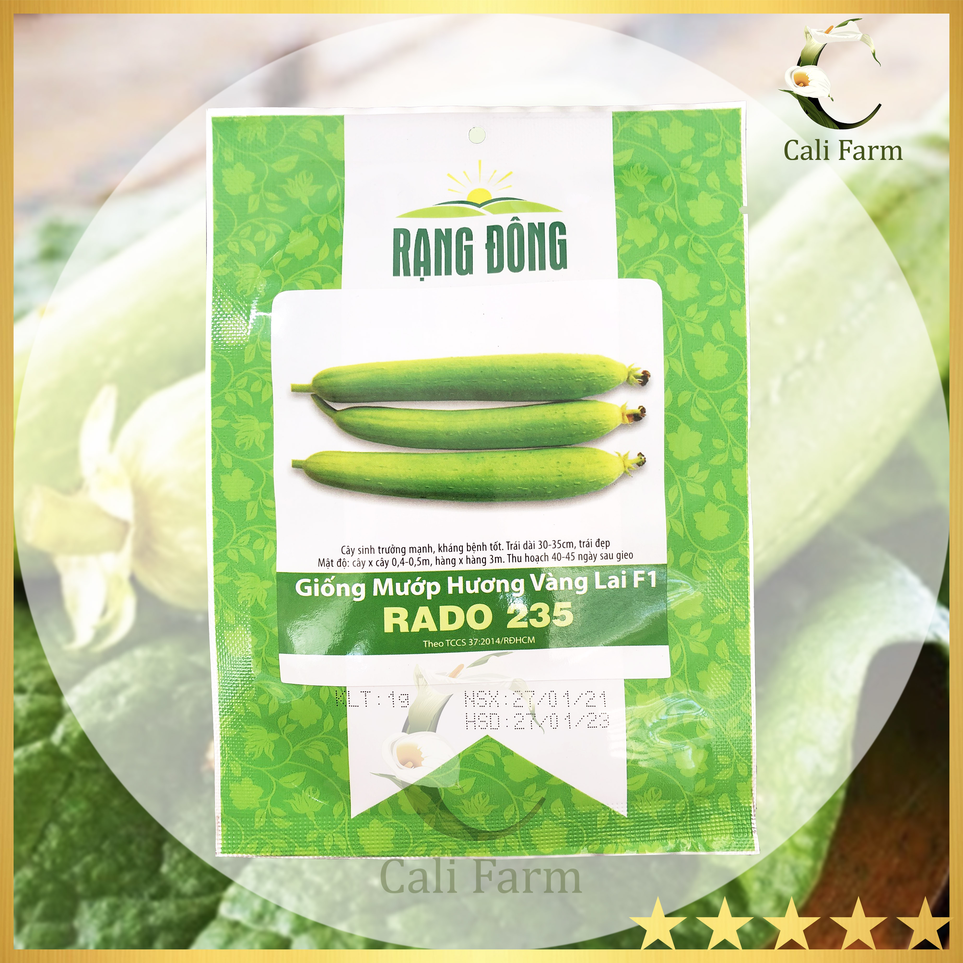 Hạt Giống Mướp Hương Vàng Lai F1 RADO 235 gói 1gr Năng suất cao Dễ trồng