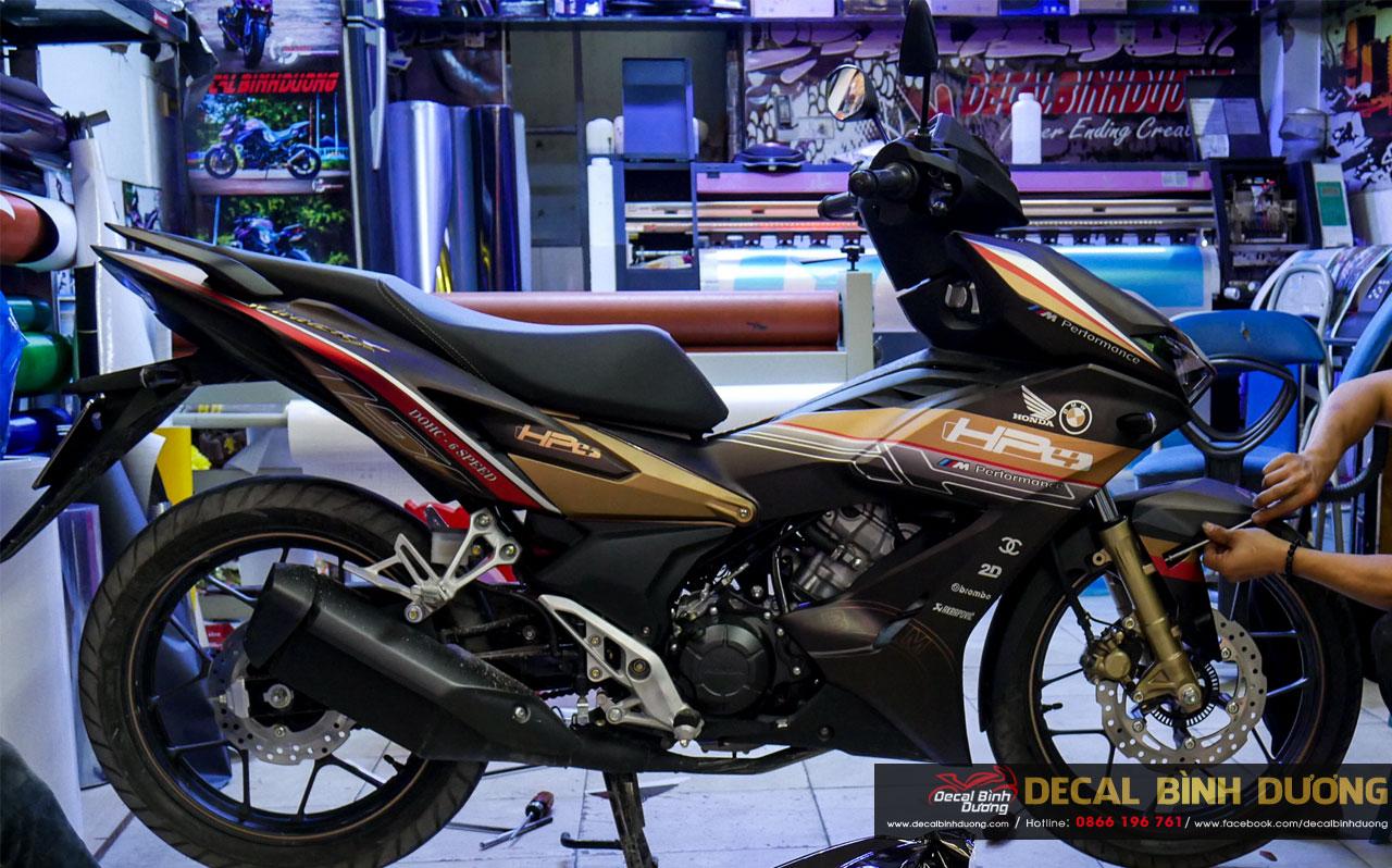 Tem trùm Winner X Xám Đen HP4 - Tem xe winner x - Dán decal xe winner x đẹp mắt