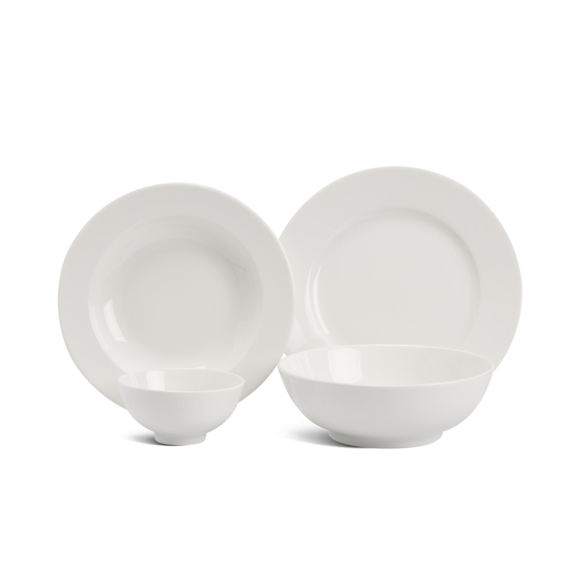Bộ chén dĩa sứ Minh Long 9 sản phẩm Jasmine IFP Trắng Ngà cao cấp dùng để đãi khách, tặng quà tết - bộ bàn ăn