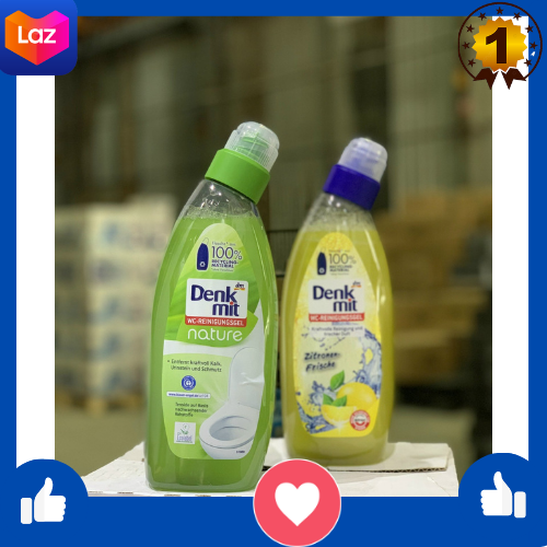 Combo 2 Tẩy bồn cầu, toilet, nhà tắm, nhà vệ sinh hương hoa tự nhiên nhập khẩu từ Đức Denkmit WC-Reiniger Nature, 750 ml,Tẩy bồn cầu, toilet, nhà tắm, nhà vệ sinh hương chanh nhập khẩu từ Đức Denkmit WC-Reiniger Zitrone, 750 ml