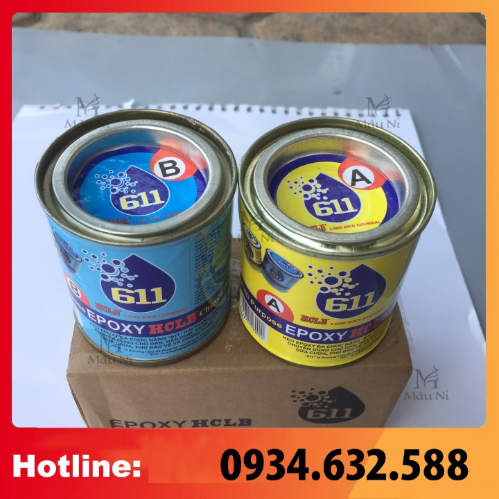 Keo dán đa năng epoxy 611 - 273g, siêu chắc bền : đá, nhựa, gỗ, kim loại ..