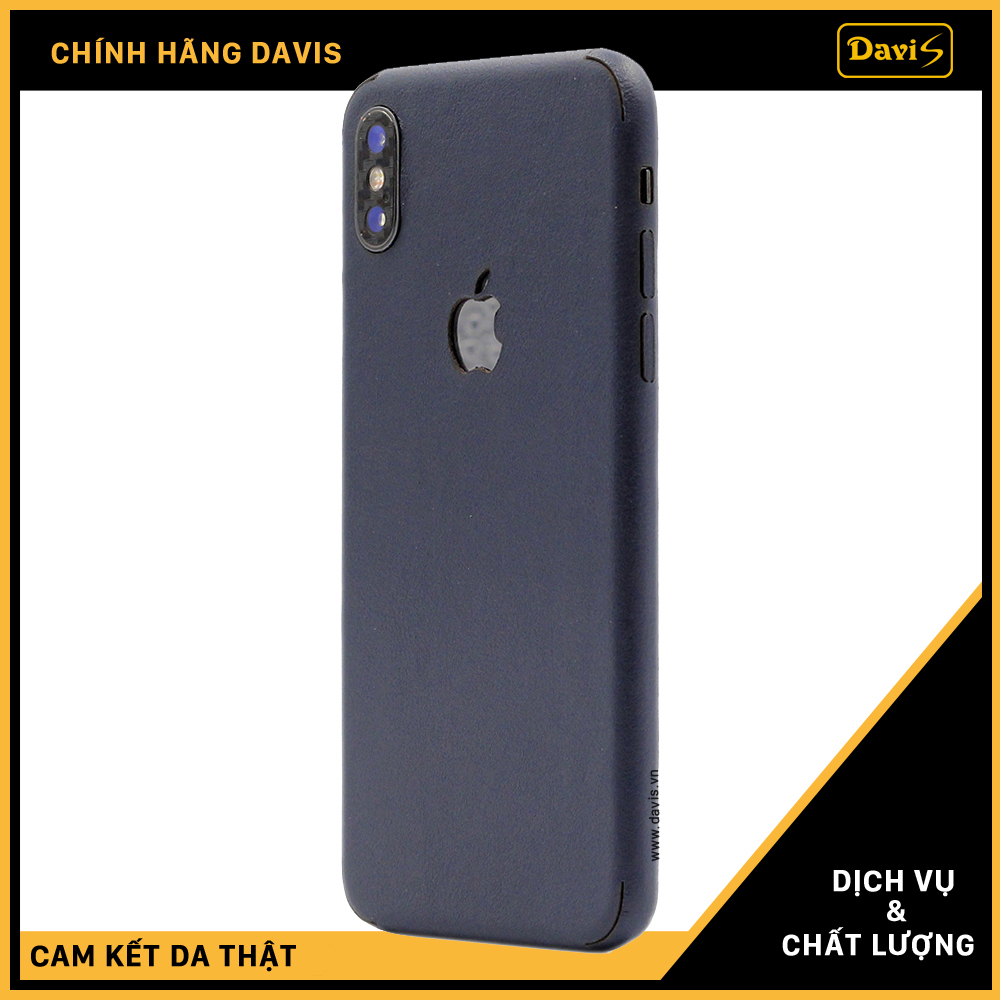 Dán da full viền iphone XS Max, làm từ da thật cao cấp - Chính hãng Davis