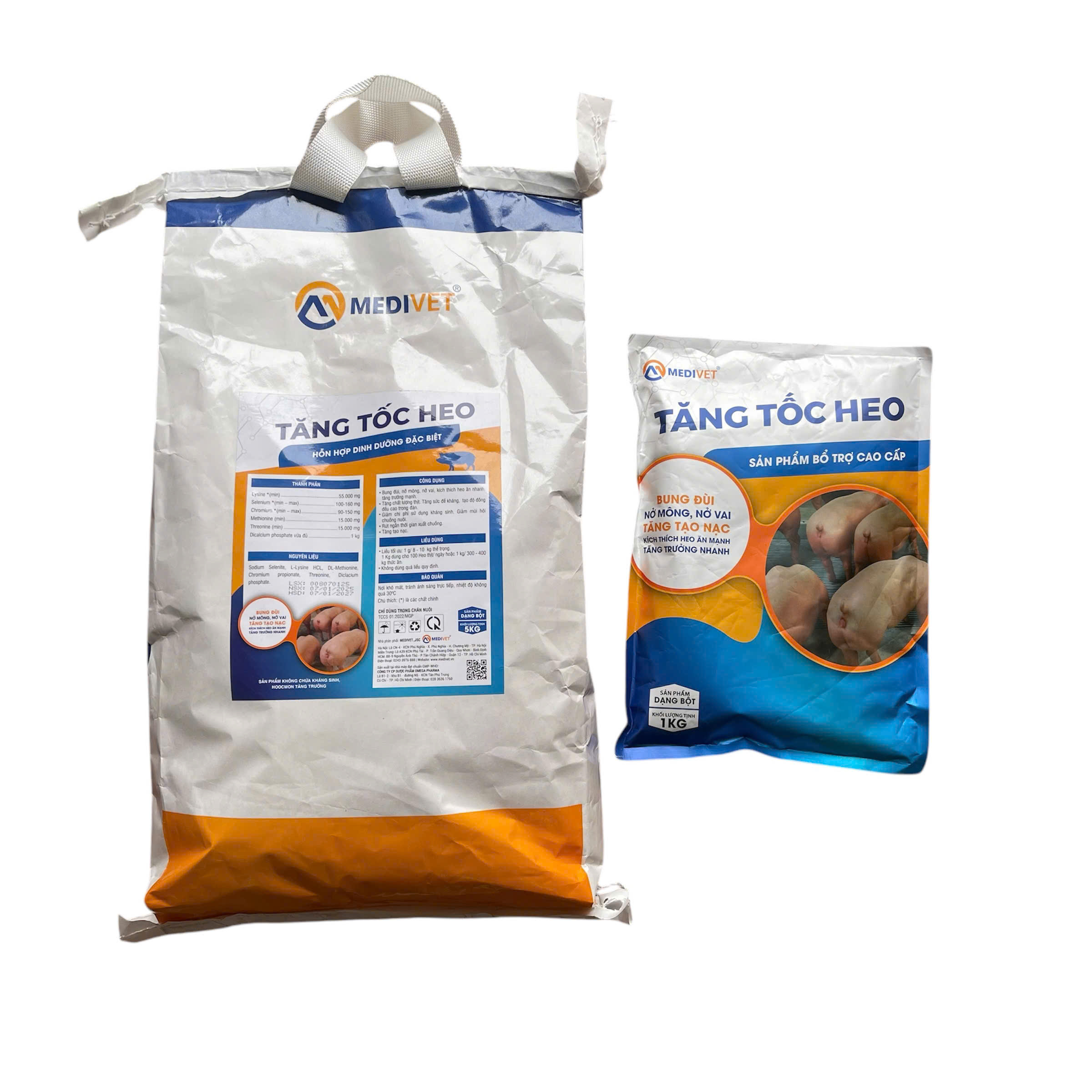 Tăng Tốc Heo - Medivet Bung đùi, nở mông, nở vai, tăng tạo nạc, kích thích heo ăn mạnh, tăng trưởng nhanh