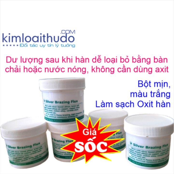Bột hàn bạc hàn với que hàn đồng vảy bạc, que hàn đồng thau, hàn ống đồng, hàn ống điều hòa, niken, nhôm rất hiệu quả