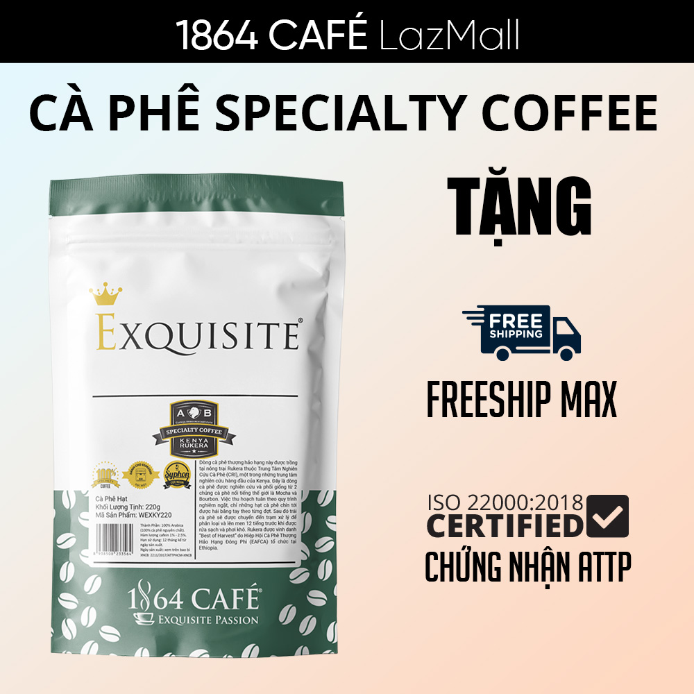 Cà Phê Hảo Hạng Specialty Kenya Rukera Nguyên Hạt 220g  – 1864 CAFÉ