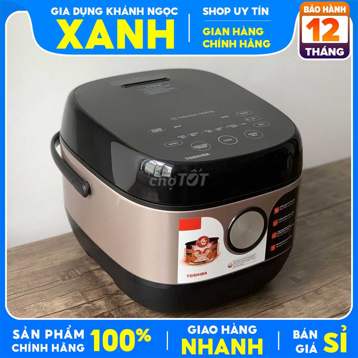 Nồi cơm cao tần toshiba 1.8 lít rc-18ix1pv mới 100% công nghệ cao tần 1300 w cho cơm chính nhanh,đều và thơm ngon