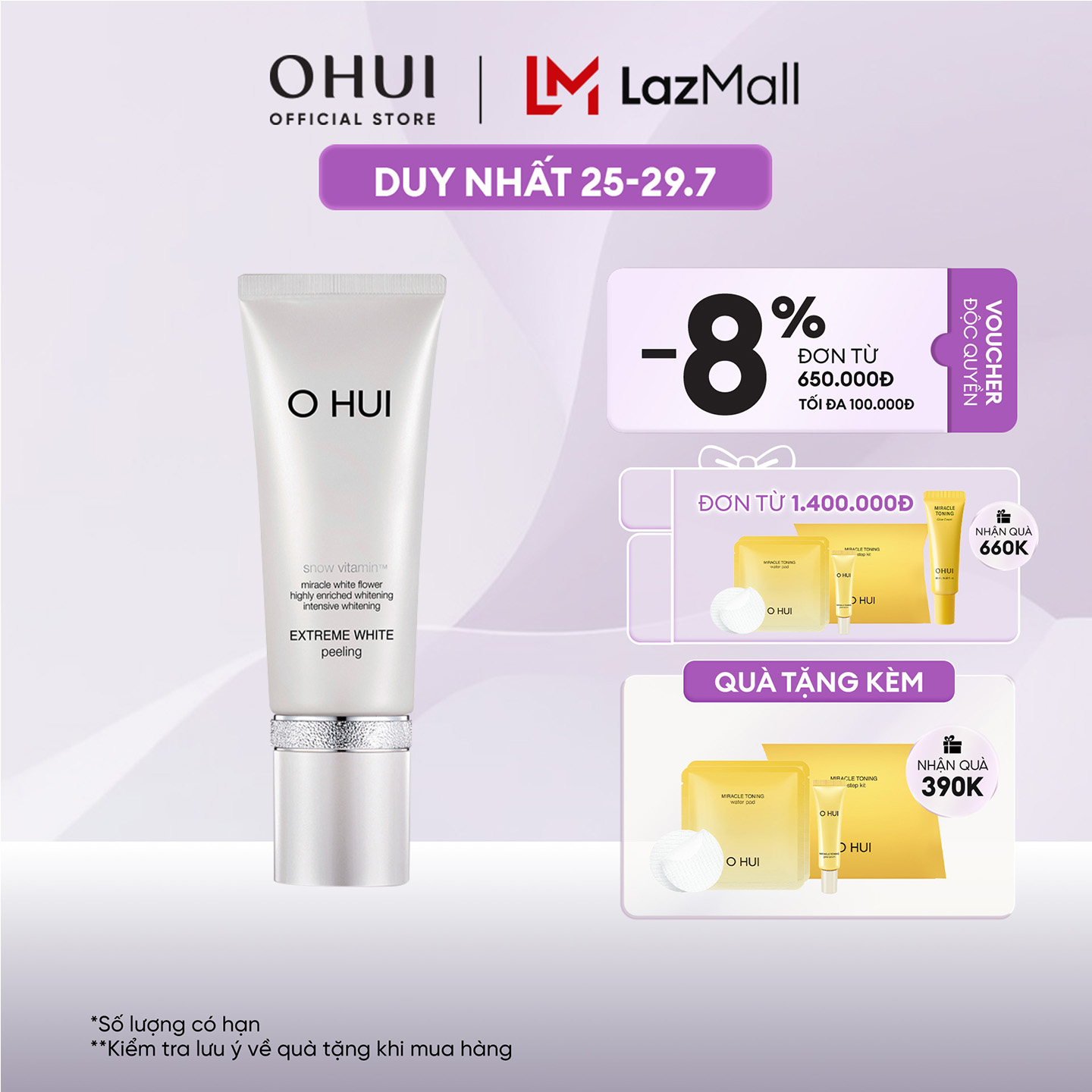 Mặt nạ dạng kỳ tẩy tế bào chết dưỡng trắng OHUI Extreme White Peeling 60ml