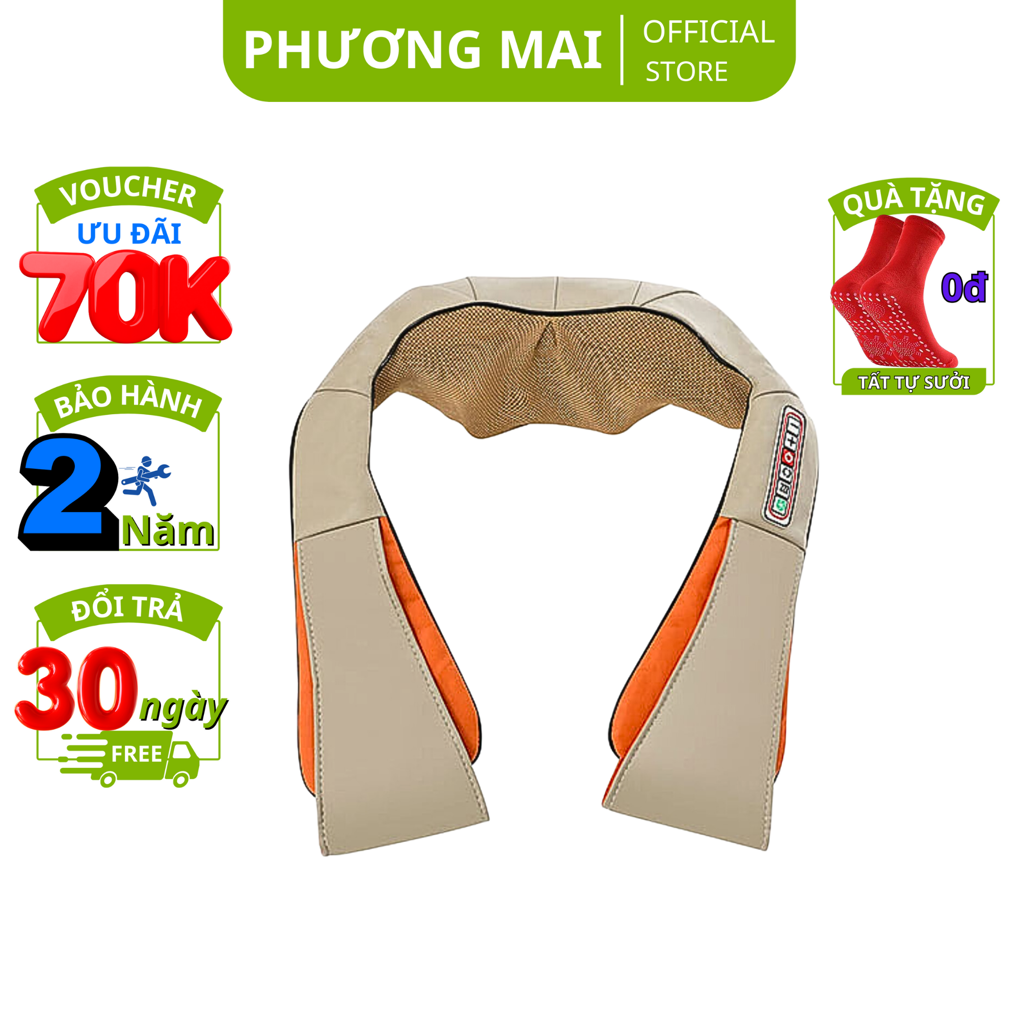 Máy Massage Cổ Vai Gáy Hồng Ngoại 6D HM-V85 [ BẢO HÀNH 2 NĂM ], Đai mát xa đa năng, matxa vai gáy, bụng, Cổ, lưng, eo + TẶNG VOUCHER GIẢM GIÁ