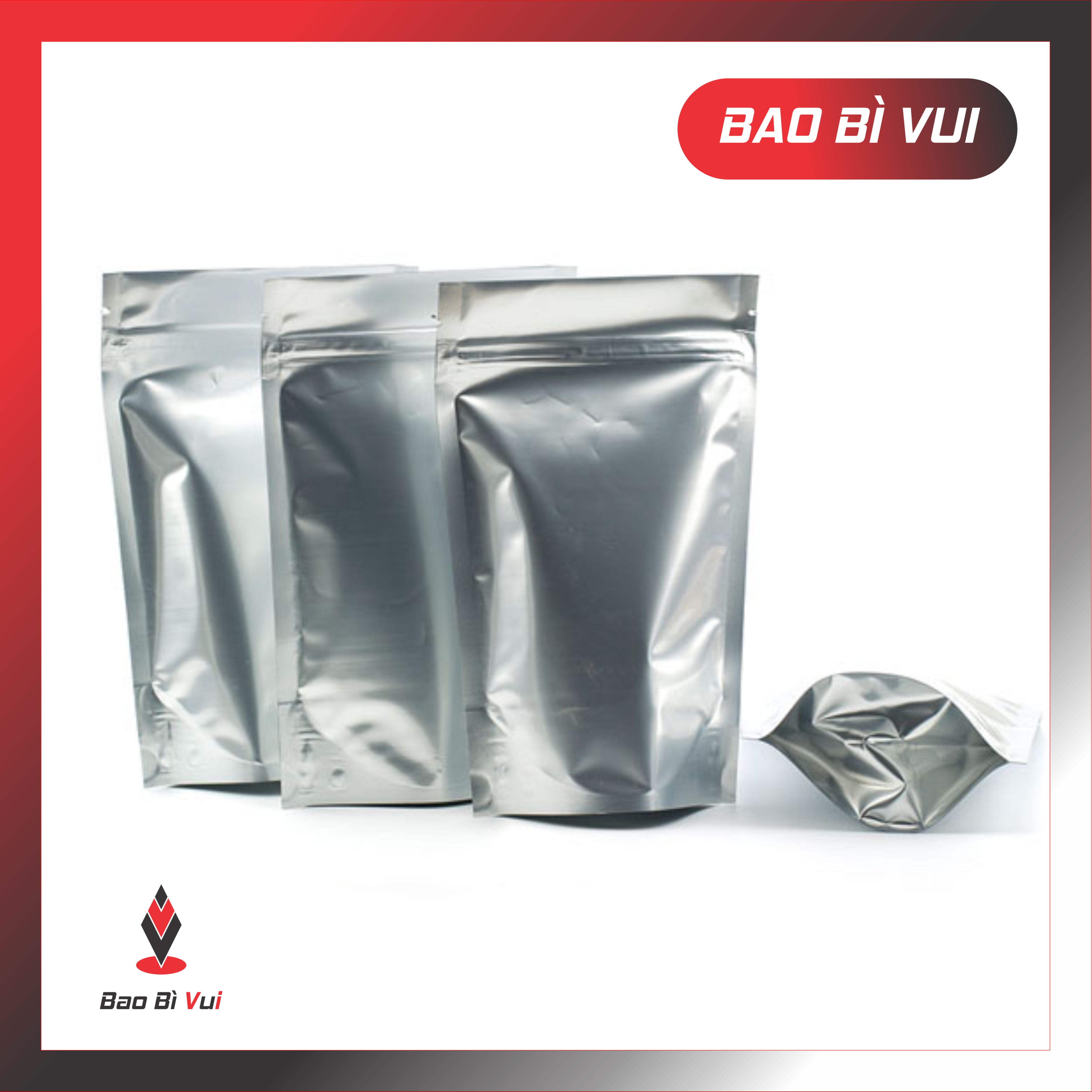 Túi zip 2 mặt bạc