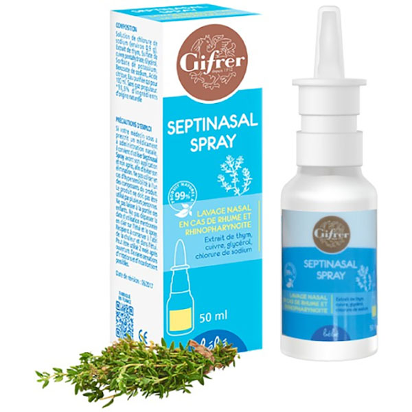 Nước Muối Khoáng Khuẩn Gifrer Dạng Xịt Pháp 50ml dung dịch rửa mũi thảo dược an toàn