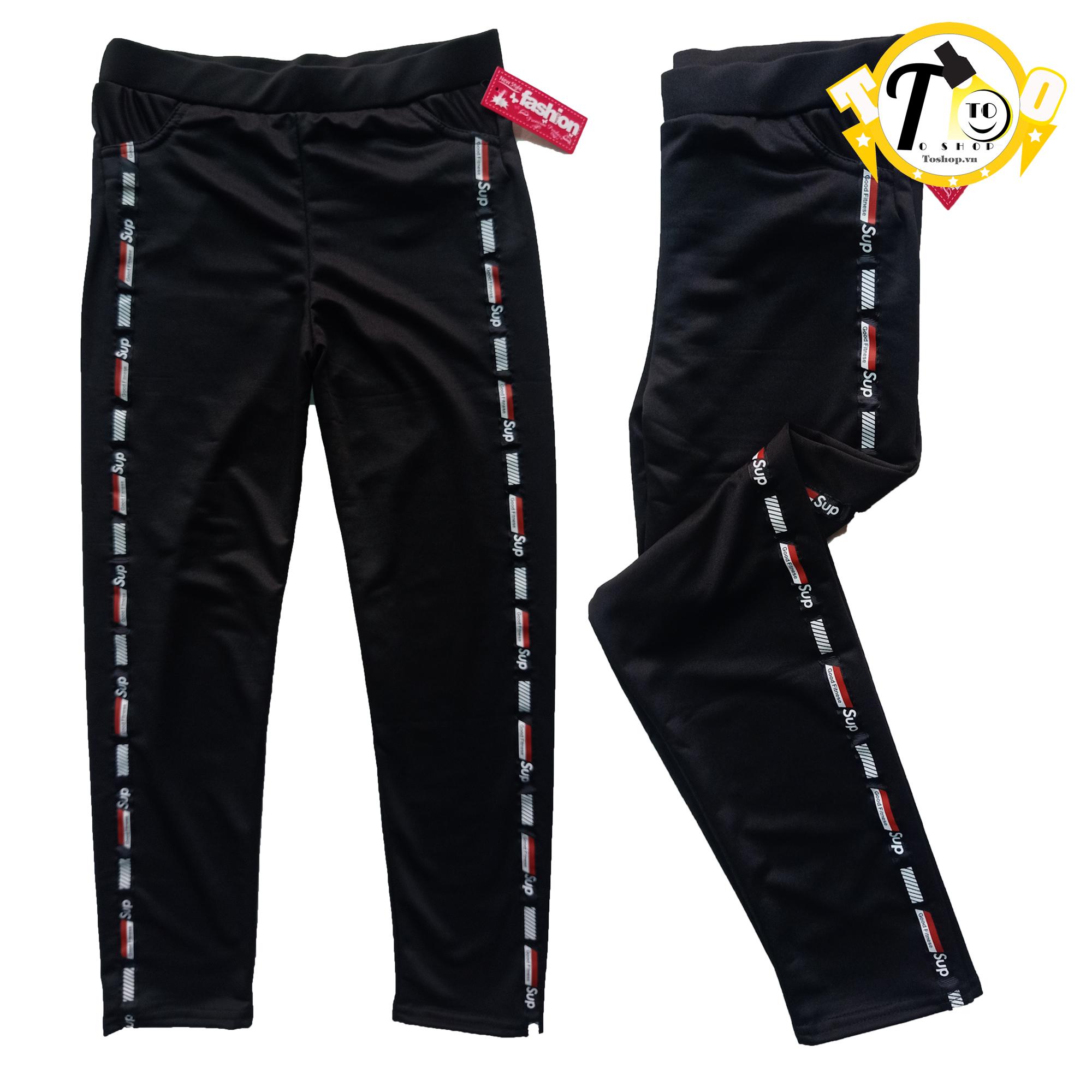 [HCM]Quần Thun Nữ ôm body - legging nữ ( Sọc trắng đỏ Sup thời trang ) Sup