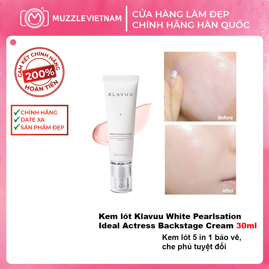 [HCM]Kem Lót Đa Chức Năng "5 In 1" Klavuu White Pearlsation Ideal Actress Backstage Cream - Muzzle Việt Nam