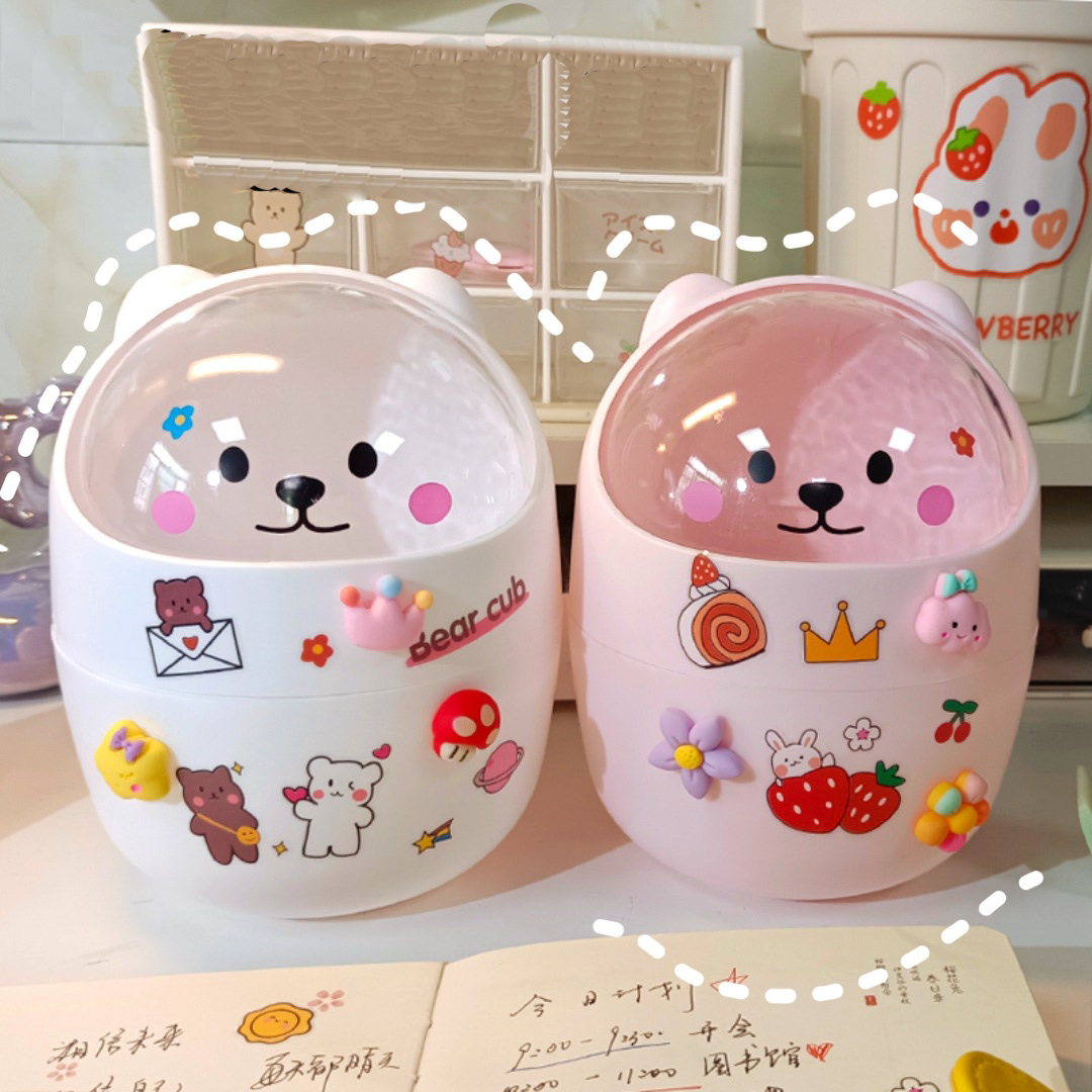 Thùng rác mini để bàn, thùng rác cute dễ thương, đồ dùng học sinh cute