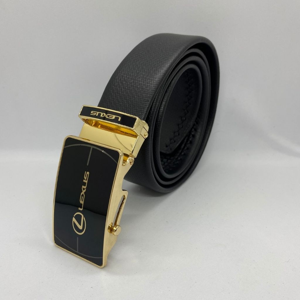 Thắt Lưng Nam - Dây Nịt Nam Mặt Hợp Kim Nano Chống Xước Cao Cấp Thiết Kế Khóa Lăn Màu Đen Chữ Lexus Sang Trọng