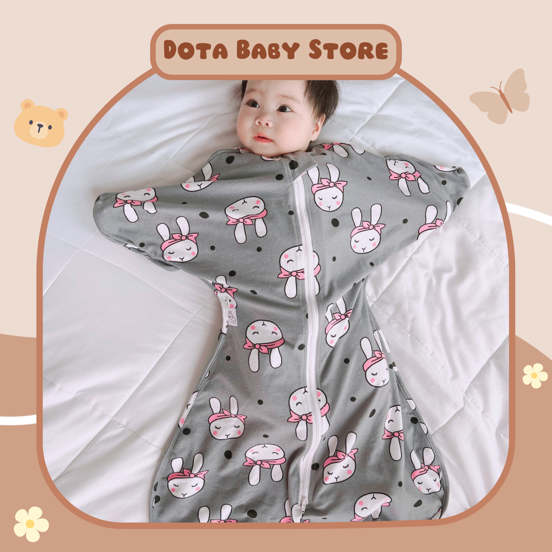 Túi ngủ ngôi sao 1 lớp cocoon giúp bé ngủ ngon, size mới